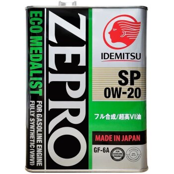 Масло моторное IDEMITSU Zepro Eco Medalist 0W20 SP/GF-6A синтетика 4л (1/6)