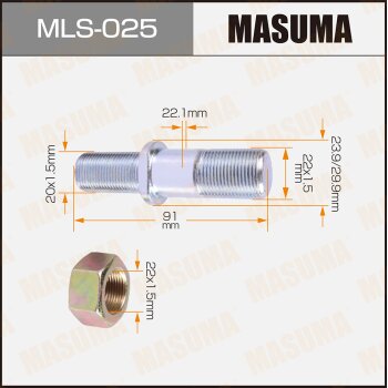 Фото шпилька для грузовика masuma 20x1.5мм - 22x1.5мм, l=91мм / oem_mc802140 fuso front,rear lh