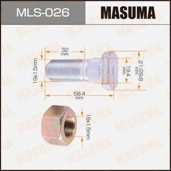 Фото шпилька для грузовика masuma 19x1.5мм, l=58.4мм / canter front lh