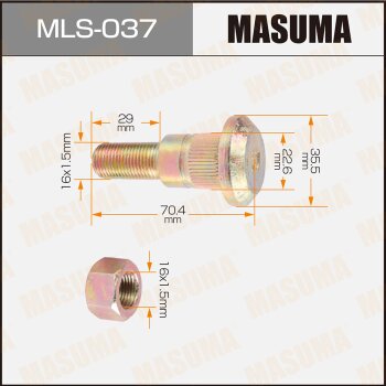 Фото шпилька для грузовика masuma 16x1.5мм, l=70.4мм / titan rear rh