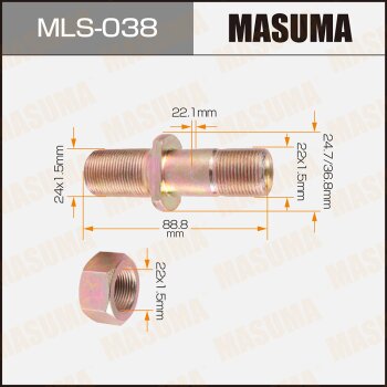 Фото шпилька для грузовика masuma 24x1.5мм - 22x1.5мм, l=88.8мм / forward rear rh