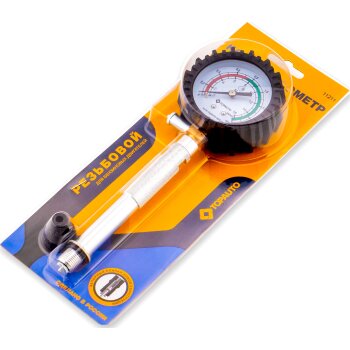 Компрессометр "ТопАвто" Бензин. РЕЗЬБОВОЙ прижимной/резьбовой