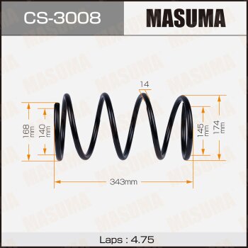 Фото пружина подвески masuma front lancer/ cs2a, cs5a, cs6a, cs9a, cs5ar, cs5z