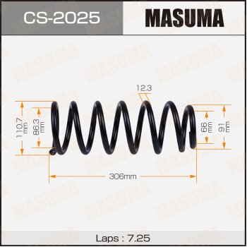 Фото пружина подвески masuma rear cefiro/ a33, pa33