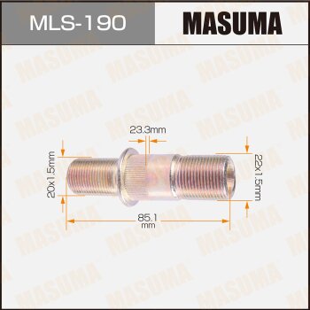 Фото шпилька для грузовика masuma 20x1.5мм - 22x1.5мм, l=85.1мм / oem_8-97131-284-1 isuzu rh