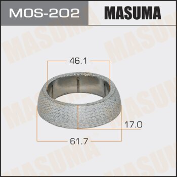 Фото уплотнительное кольцо под выхлопной коллектор masuma 46.1 x 61.7 x 17 mm