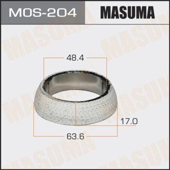 Фото уплотнительное кольцо под выхлопной коллектор masuma 48.4 x 63.6 x 17 mm