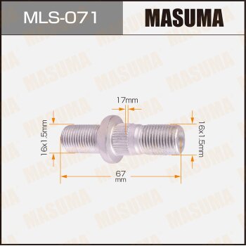 Фото шпилька для грузовика masuma 16x1.5мм - 16x1.5мм, l=67мм / oem_90942-02050 toyota