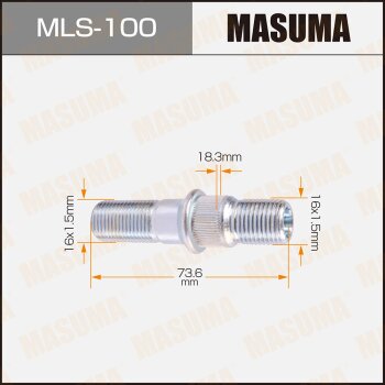 Фото шпилька для грузовика masuma 16x1.5мм - 16x1.5мм, l=73.6мм / oem_8-94416-295-4 isuzu