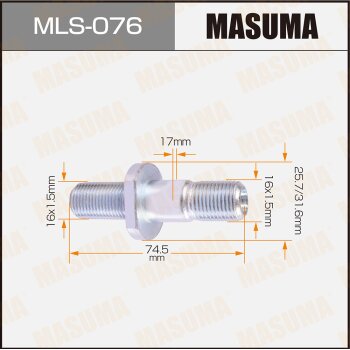 Фото шпилька для грузовика masuma 16x1.5мм - 16x1.5мм, l=74.5мм / oem_40223-0t200 nissan