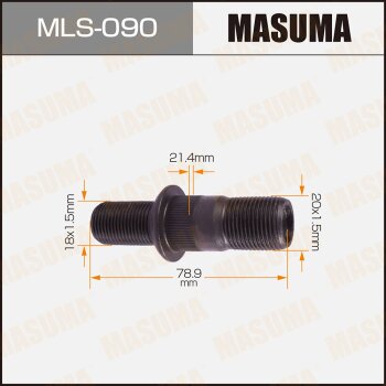 Фото шпилька для грузовика masuma 18x1.5мм - 20x1.5мм, l=78.9мм / oem_8-94383-437-1 isuzu elf lh