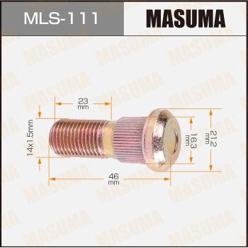 Фото шпилька для грузовика masuma 14x1.5мм, l=46мм / oem_8-87126-490-0 isuzu