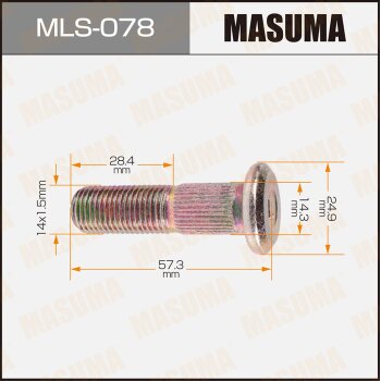 Фото шпилька для грузовика masuma 14x1.5мм, l=57.3мм / oem_40223-j0101 nissan