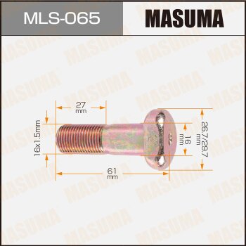 Фото шпилька для грузовика masuma 16x1.5мм, l=61мм / oem_90942-02024 toyota