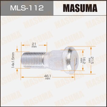 Фото шпилька для грузовика masuma 14x1.5мм, l=46.1мм / oem_8-87126-491-0 isuzu