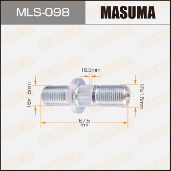 Фото шпилька для грузовика masuma 16x1.5мм - 16x1.5мм, l=67.5мм / oem_8-98000-406-0 isuzu elf