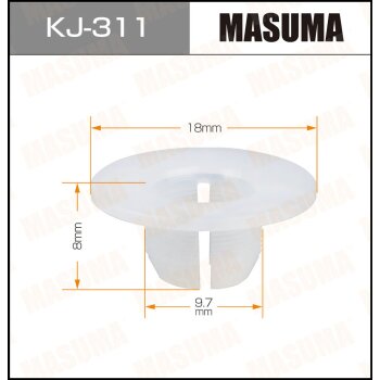 Фото клипса автомобильная (автокрепеж) masuma 311-kj [уп.50]