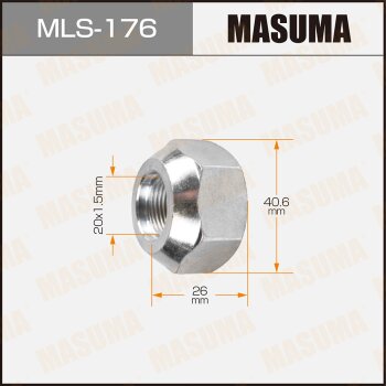 Фото гайка для грузовика masuma 20x1.5мм, l=26мм, под ключ=41мм / oem_1-42334-021-0 isuzu lh