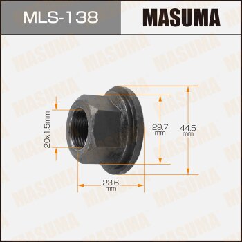 Фото гайка для грузовика masuma 20x1.5мм, l=23.6мм / под ключ=30мм / oem_90179-20021 toyota lh