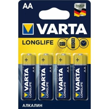 Батарейка VARTA Longlife AA (LR6) к-т4шт., (1/20/100)