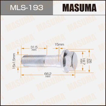 Фото болт амортизатора masuma 15x1.5мм, l=66.2мм, под ключ=19мм / toyota