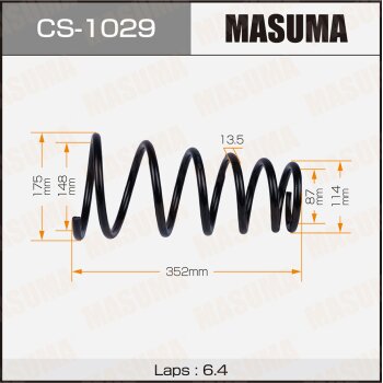 Фото пружина подвески masuma rear harrier/ sxu10, acu10, mcu10