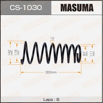 Фото пружина подвески masuma rear caldina/ corona/ st190, st195, st215