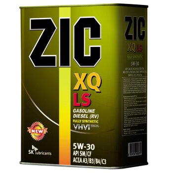 ZIC XQ LS 5w30 SМ/SN/CF 4л (1/4) (бензин/дизель, синт.)