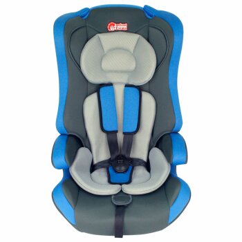 Кресло а/м, Детское "Веселый Ёжик" I,II,III гр. (9-36кг) Голубое-Серое (1/4)