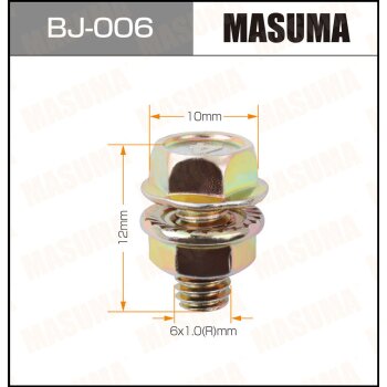 Фото болт с гайкой masuma м 6x12x1.0 набор 6шт