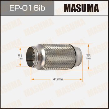 Гофра глушителя MASUMA усиленная 3-х слойная innerbraid 51x145 MASUMA EP016IB