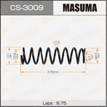 Фото пружина подвески masuma rear lancer/ cs5w