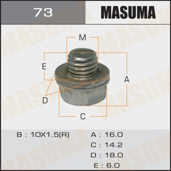 Фото болт маслосливной a/t masuma (с шайбой) toyota, mitsubishi, suzuki