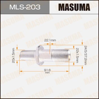 Фото шпилька для грузовика masuma 20x1.5мм - 22x1.5мм, l=91.6мм / isuzu rh