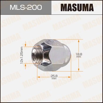 Фото гайка masuma 12x1.25мм, l=25.8мм, под ключ=19мм / subaru