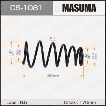 Фото пружина подвески masuma rear camry/ acv35