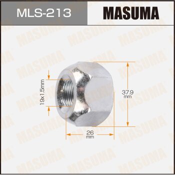 Фото гайка для грузовика masuma 19x1.5мм, l=26мм, под ключ=38мм / mitsubishi lh