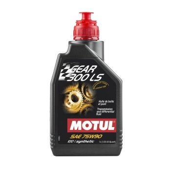 Жидкость MOTUL трансм. Gear 300 LS 75W90 GL-5 LSD, синтетика 1л (1/12)
