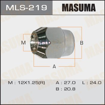 Фото гайка masuma 12x1.25мм, l=27мм, под ключ=21мм / nissan