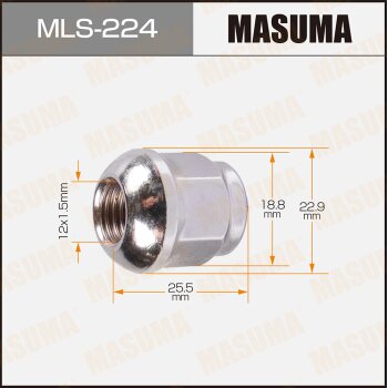 Фото гайка masuma 12x1.5мм, l=25,5мм, под ключ=19мм / honda