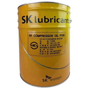 Масло компрессорное ZIC SK Compressor P100 (компрессорное, до -20 С, для поршневых компрессоров) 20л