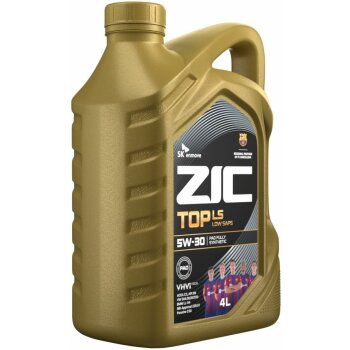 Масло моторное ZIC TOP LS 5w30 SN/CF ACEA C3 (унив., премиум синт., CAT/DPF, доп. VW, MB, LL, Porsche) 4л (1/4)
