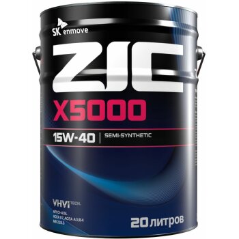 Масло моторное ZIC X5000 15w40 CI-4/SL (ACEA E7 (E5, E3)) /JASO DH-1 20л (дизель, п/синт.)