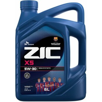 Масло моторное ZIC X5 5w30 SP/SQ, ILSAC GF-6/GF-7, GM Dexos1 Gen2 (бензин, п/синт.) 6л (1/3)