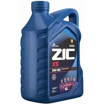 Масло моторное ZIC X5 5w30 SP/SQ, ILSAC GF-6/GF-7, GM Dexos1 Gen2 (бензин, п/синт.) 6л (1/3)