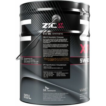 Масло моторное ZIC X7 LS 5w30 SN/CF, ACEA C3, Dexos2 20л (универсальная синтетика)