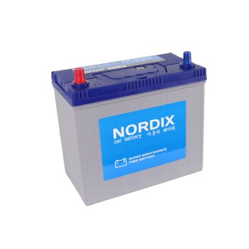 Аккумулятор NORDIX 75B24R 55Ah 520А 238*129*225, необслуж., мал.клемма Корея