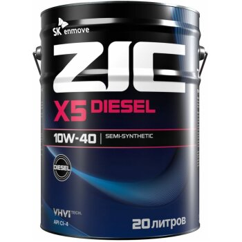 Масло моторное ZIC X5 Diesel 10w40 CI-4/SL (дизель, п/синт) 20л