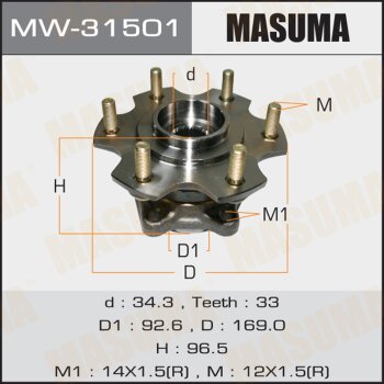 Фото ступичный узел masuma rear mitsubishi pajero / v87w, v97w