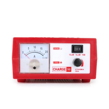 Заряд.устройство CARFORT "Charge-50"(автомат.0,8-20А, 3-х режимн.(AGM), стрелочный амперметр)